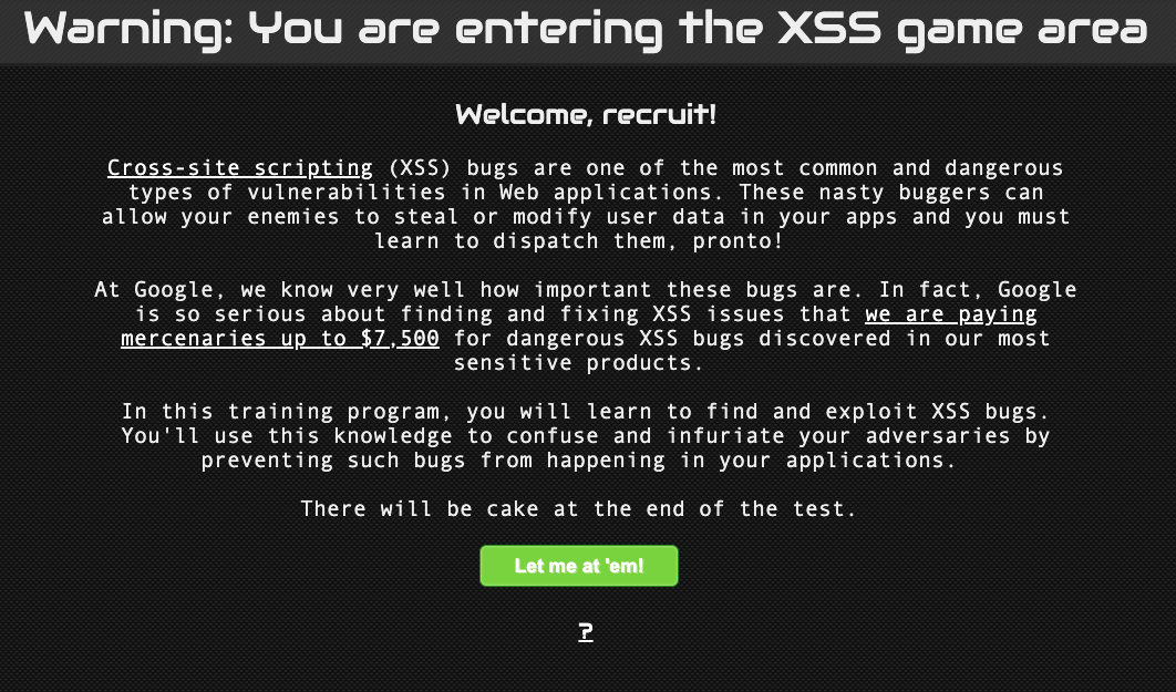 Figure 21-1: A security training game